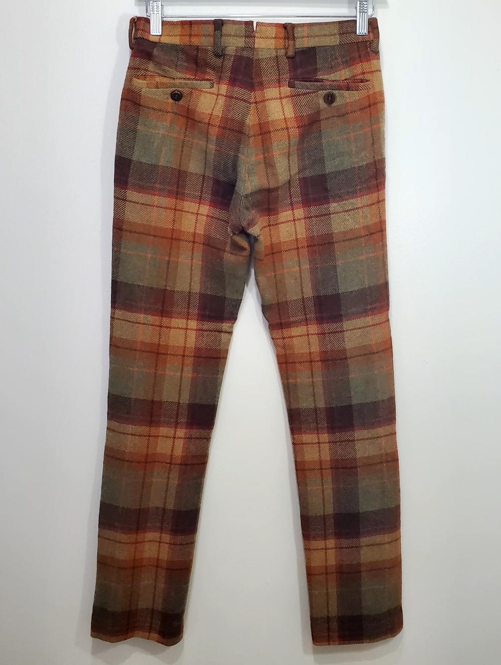 GBS Project Plaid 100% Wool Blend Women’s Pants Made In Italy - Picture 2 of 15